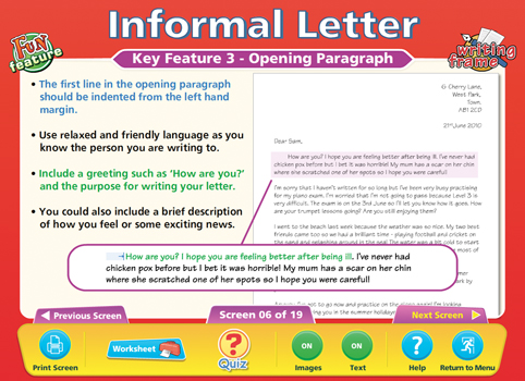 Formal & Informal Letters - Content - ClassConnect