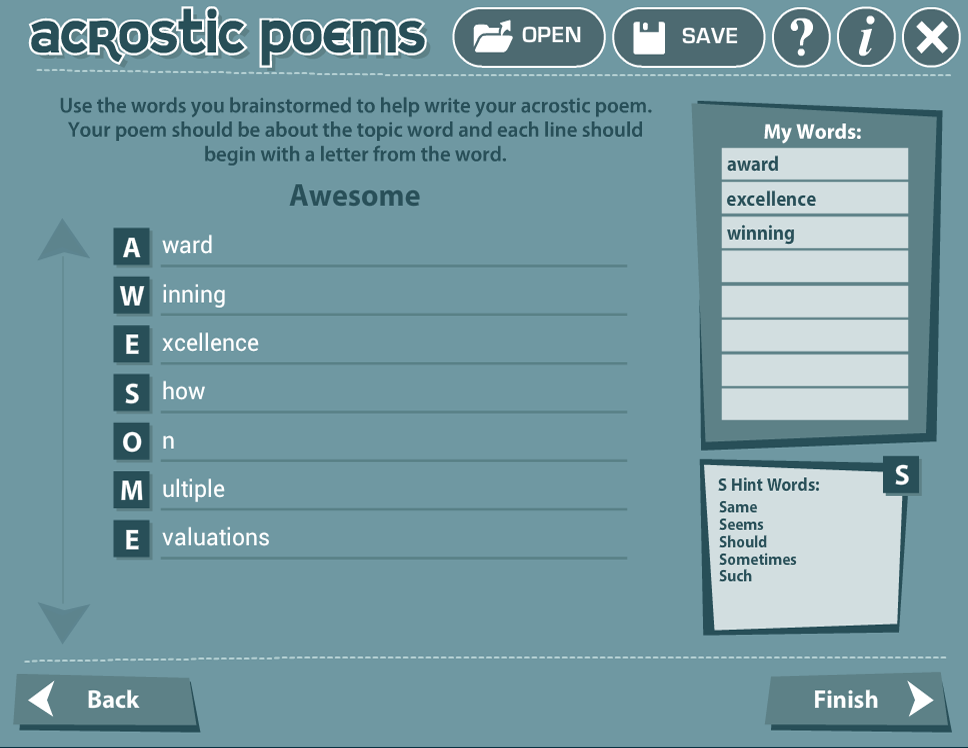 acrostic poems content classconnect